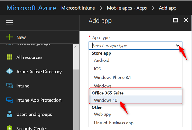 Intune Mobile Apps Office 365
