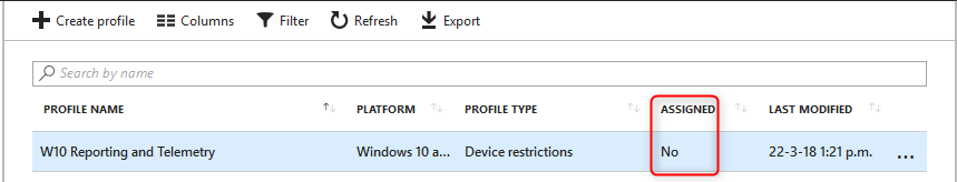 Monitoring Windows update - Intune Assign Device Configuration Profile
