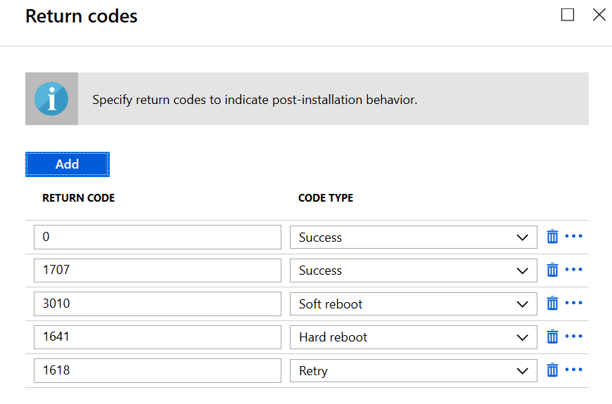 Intune win32 application return codes