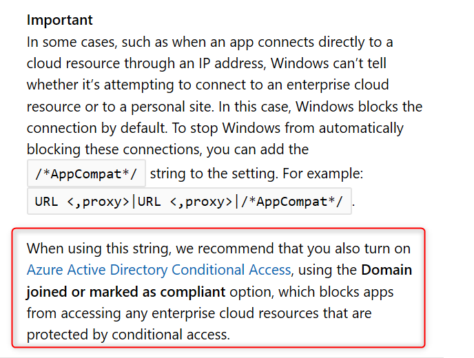Windows Information Protection AppCompat