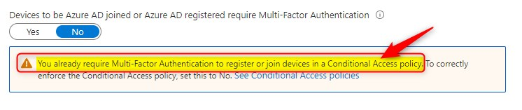 Require MFA when Azure AD joining a device