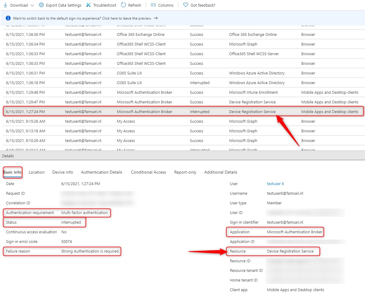 Azure AD sign-in logs - Basic Info