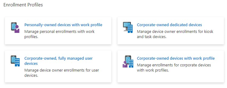 MEM - Intune - Android Enrollment scenario