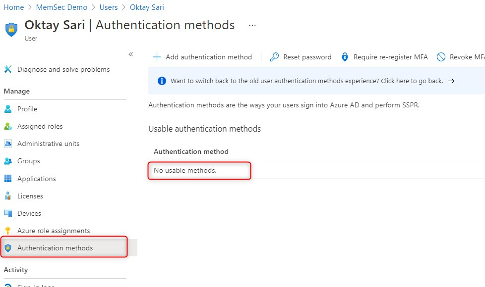 User authentication methods