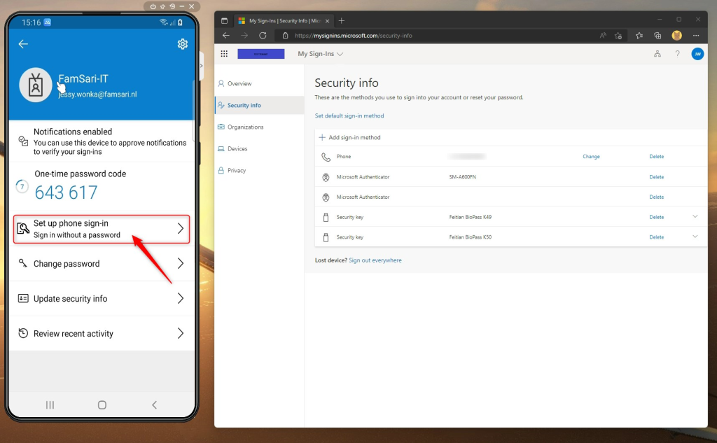 Microsoft Authenticator App - Add work account